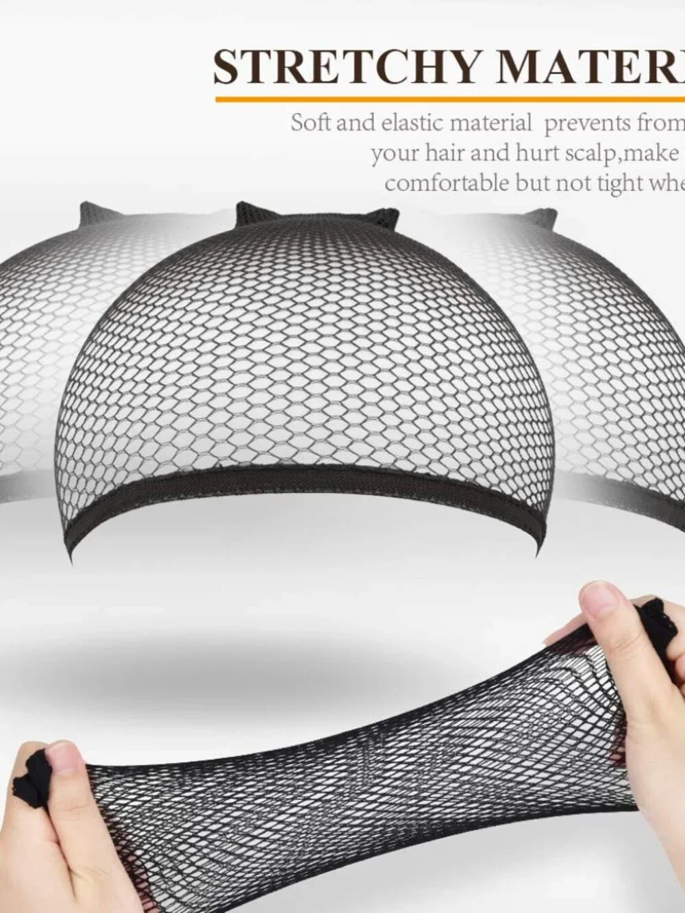 MORGLES 6PCS Wig Cap Non Slip, Black Mesh Net Wig Caps for Women Men, Weaving Ha